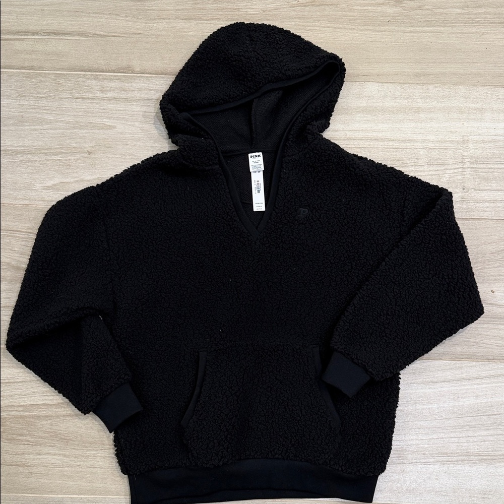 NWT PINK Victoria's Secret Charcoal Sherpa Pullover
